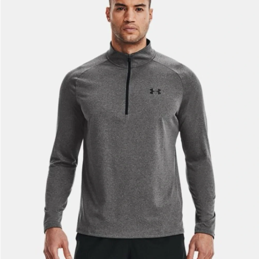 Under Armour Men's UA Tech Long Sleeve 1/2 Zip In Carbon Heather Size XL‎